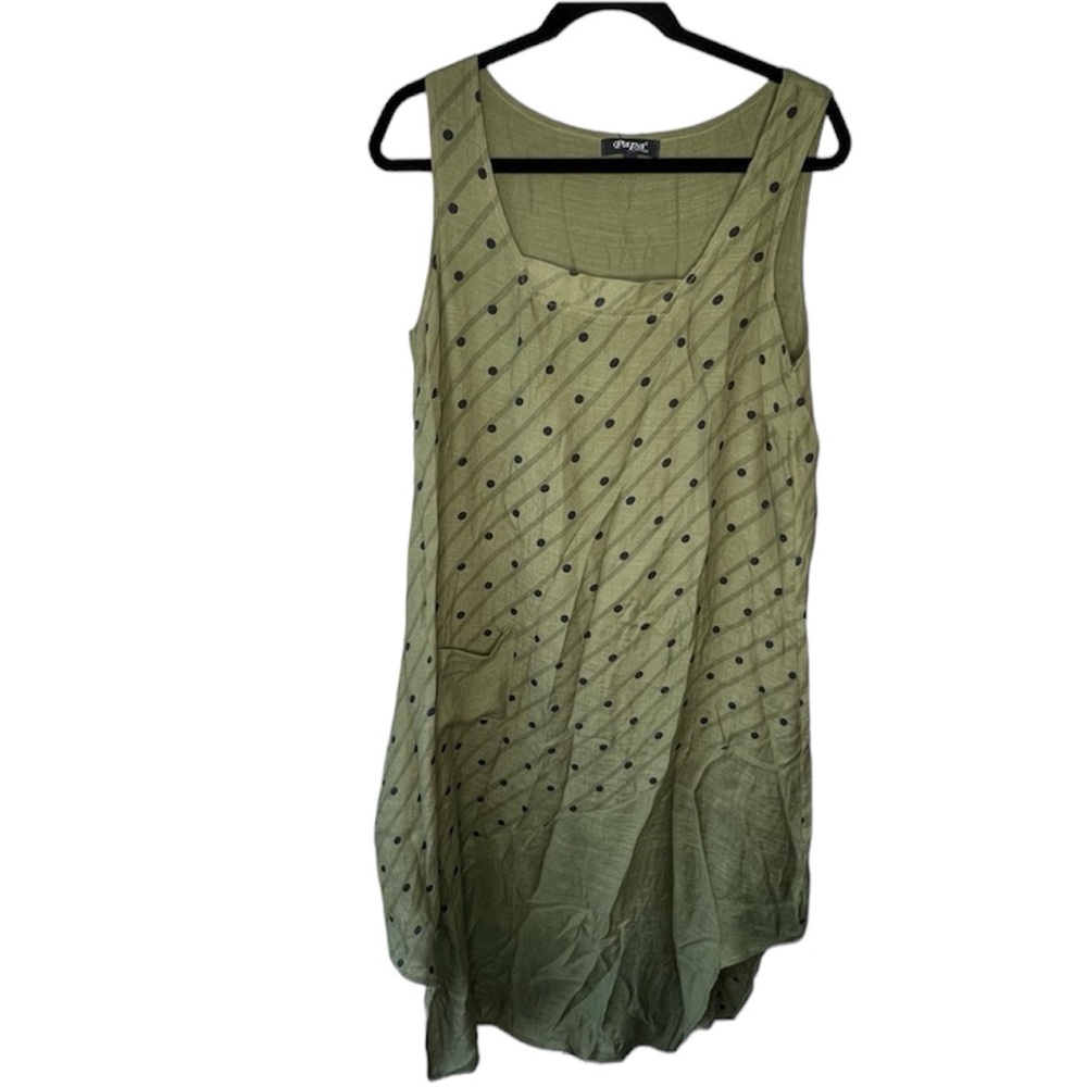 Papa Vancouver rayon umbrella dress in olive green size small